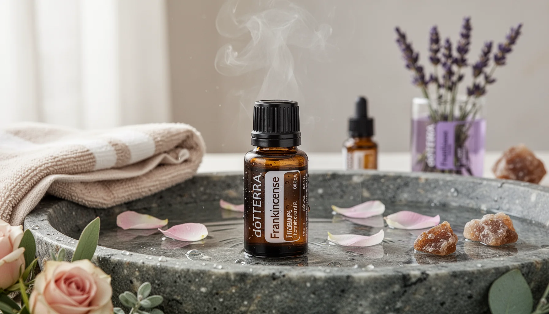 Ritual de autocuidado facial con incienso