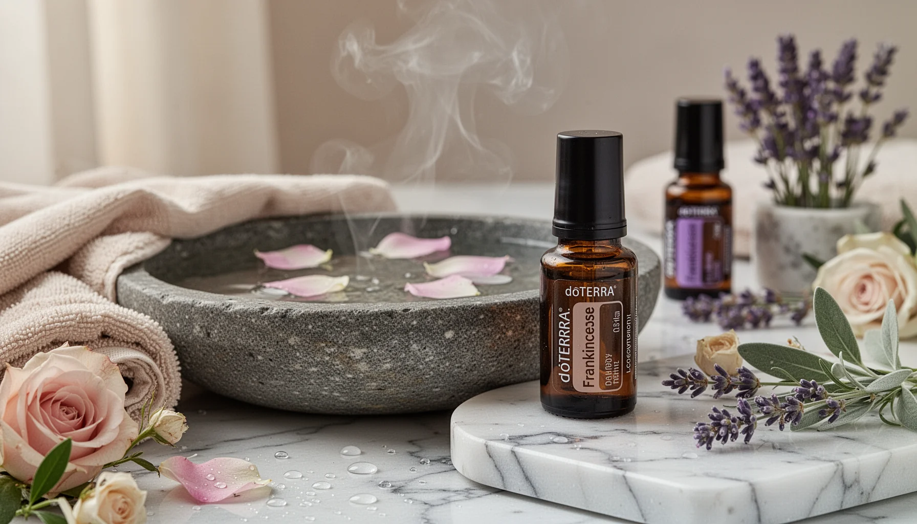 Ritual facial de noche con aceites esenciales